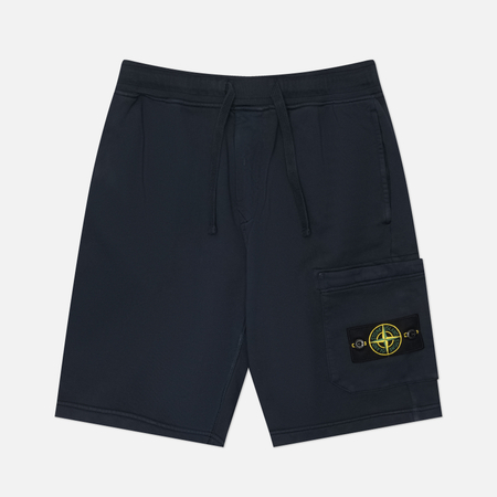 Мужские шорты Stone Island Organic Cotton Fleece Regular Cargo, цвет синий, размер L