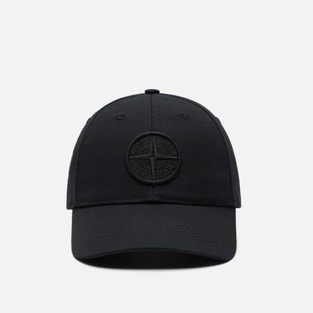 фото Кепка stone island cotton reps six panel, цвет чёрный