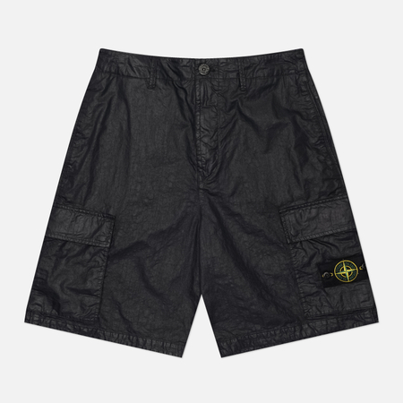 Мужские шорты Stone Island Organic-Look Nylon Panama-TC, цвет чёрный, размер 34