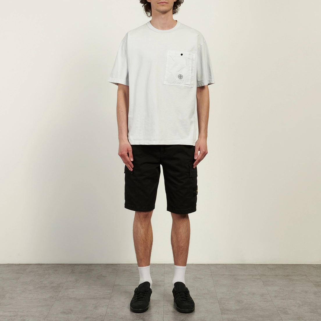 Stone Island Мужские шорты Organic Cotton Stretch Broken Twill Old Effect