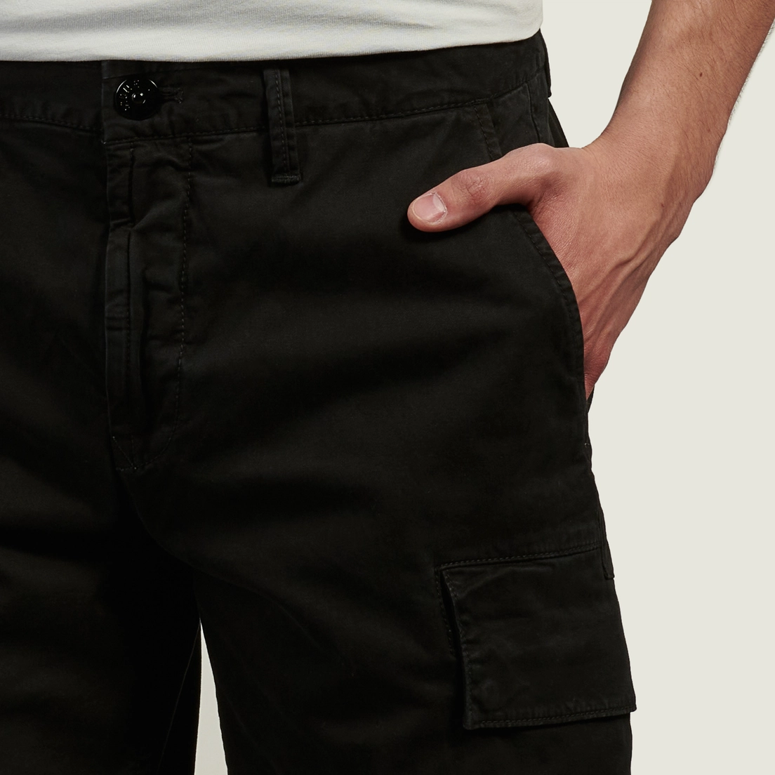 Stone Island Мужские шорты Organic Cotton Stretch Broken Twill Old Effect