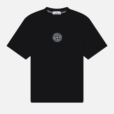 Мужская футболка Stone Island Organic Cotton Jersey Low Infos Print, цвет чёрный, размер L