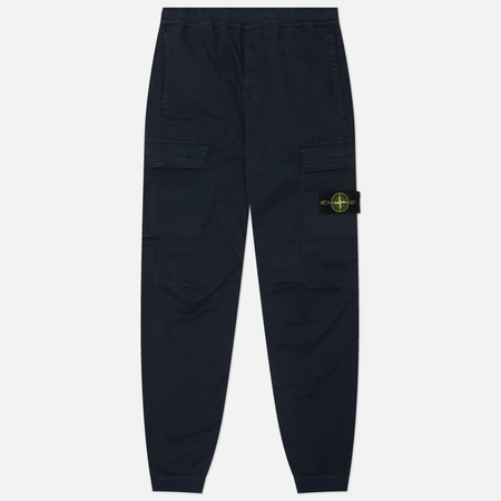 Мужские брюки Stone Island Stretch Organic Cotton Twill Cargo Regular Tapered, цвет синий, размер 36