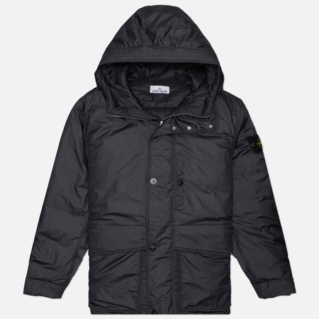 Мужской пуховик Stone Island Crinkle Reps NY Down-TC Hooded, цвет синий, размер S