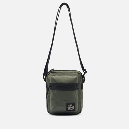 Сумка Stone Island Coated Nylon Metal In Econyl Crossbody, цвет зелёный