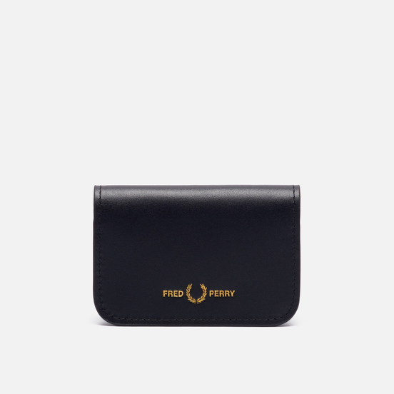 Держатель для карточек Fred Perry Leather Fold Over Card Holder Black