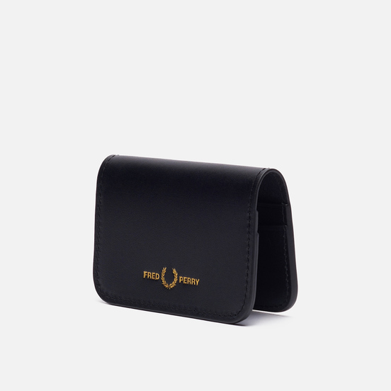 Держатель для карточек Fred Perry Leather Fold Over Card Holder Black