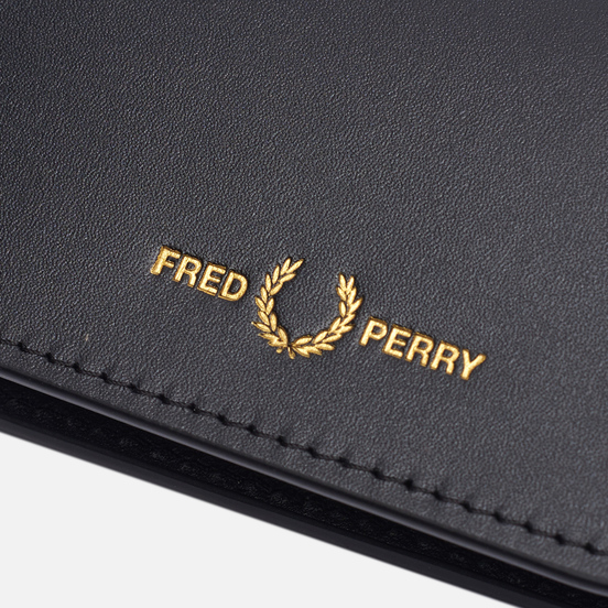 Держатель для карточек Fred Perry Leather Fold Over Card Holder Black