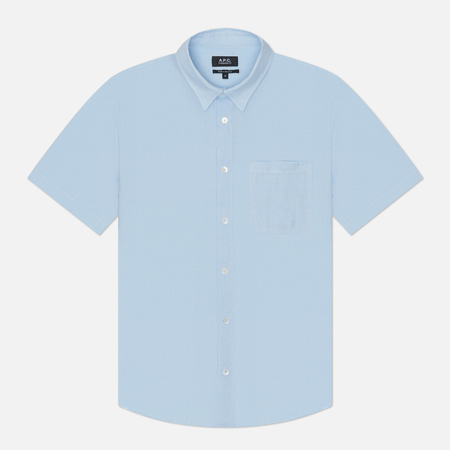 Мужская рубашка A.P.C. Bellini Logo, цвет голубой, размер L
