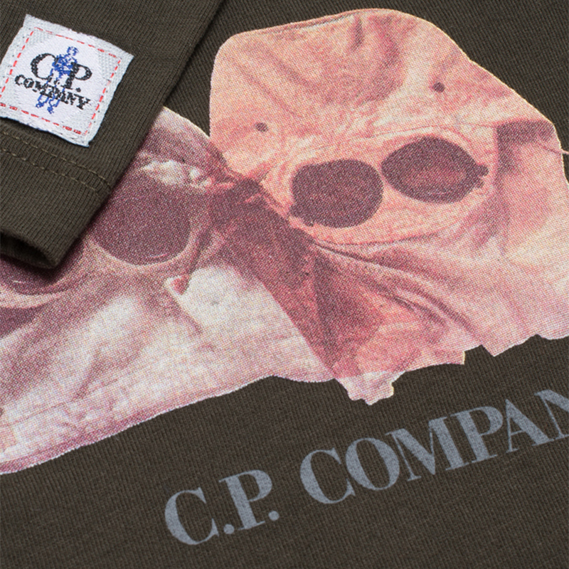 C.P. Company U16 Детский лонгслив Jersey Goggle Hood Print