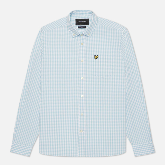 Мужская рубашка Lyle & Scott LS Slim Fit Gingham Deck Blue/White