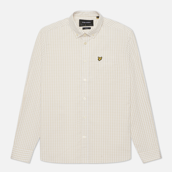 Мужская рубашка Lyle & Scott LS Slim Fit Gingham White/Sesame