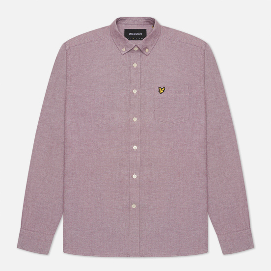 Мужская рубашка Lyle & Scott Regular Fit Light Weight Oxford Merlot/White
