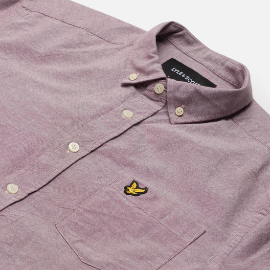 Мужская рубашка Lyle & Scott Regular Fit Light Weight Oxford Merlot/White
