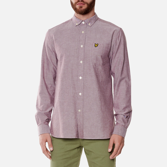 Мужская рубашка Lyle & Scott Regular Fit Light Weight Oxford Merlot/White