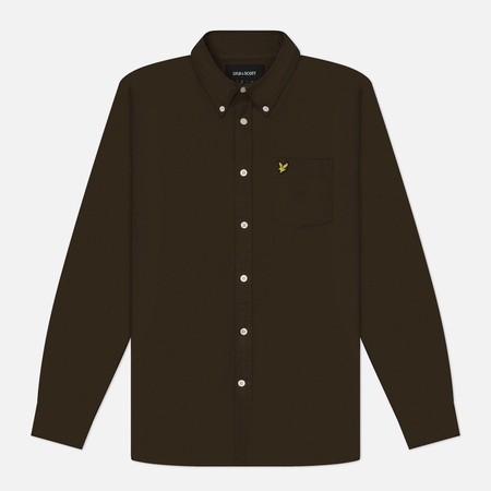 Мужская рубашка Lyle & Scott Plain Oxford, цвет оливковый, размер L