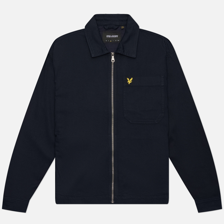 Мужская рубашка Lyle & Scott Enzyme Wash Zip Through, цвет синий, размер M