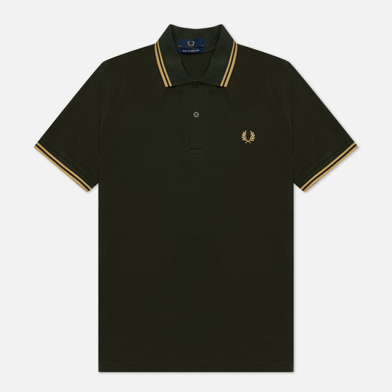 Мужское поло Fred Perry M12 Hunting Green/Champagne