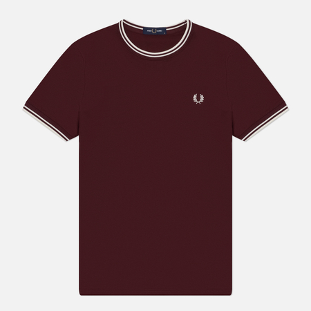 Мужская футболка Fred Perry Twin Tipped, цвет бордовый, размер S