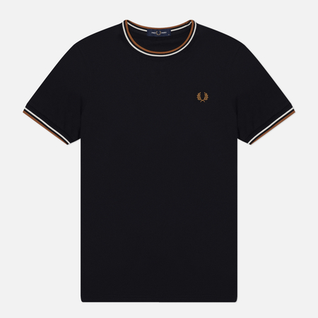 Мужская футболка Fred Perry Twin Tipped, цвет чёрный, размер XXL