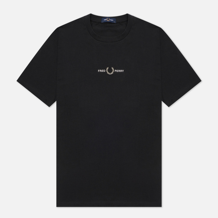 Мужская футболка Fred Perry Embroidered, цвет чёрный, размер XXL