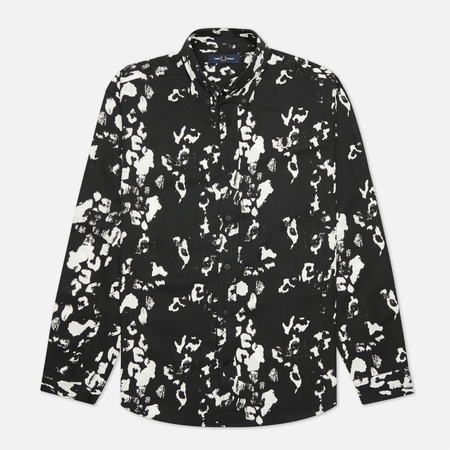 Мужская рубашка Fred Perry Monochrome Abstract, цвет чёрный, размер XL