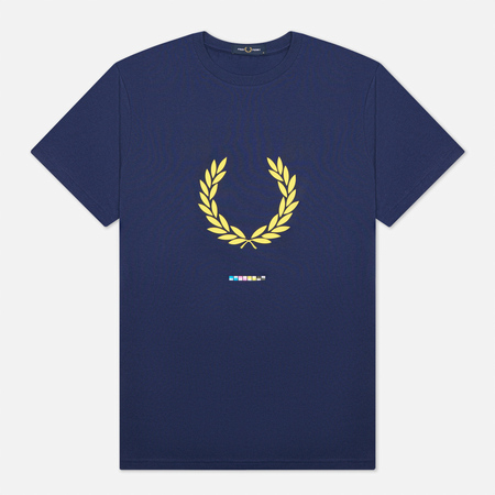 Мужская футболка Fred Perry Print Registration цвет синий размер XL 3850₽