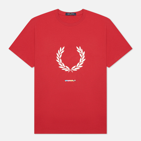 Мужская футболка Fred Perry Print Registration, цвет красный, размер L