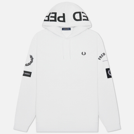 Мужская толстовка Fred Perry Bold Branding Hoodie, цвет белый, размер S