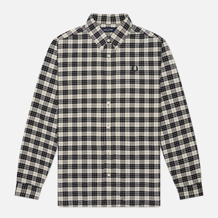 Мужская рубашка Fred Perry Tartan Oxford, цвет белый, размер L