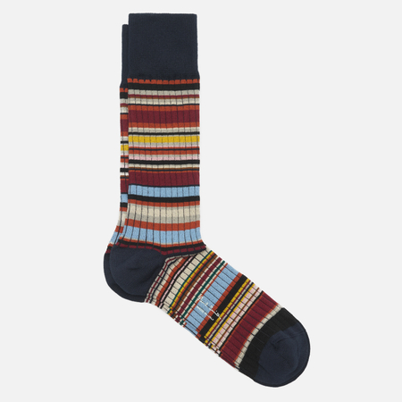 Носки Paul Smith Ribbed Signature Stripe, цвет синий, размер 40-46 EU
