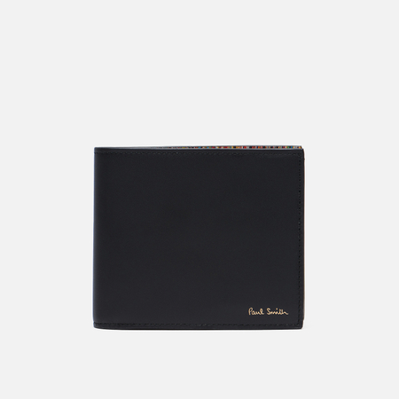 Кошелек Paul Smith Signature Stripe Leather Billfold Coin, цвет чёрный