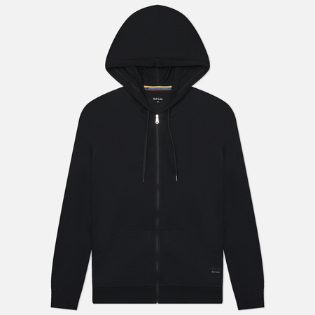 Мужская толстовка Paul Smith Cotton Jersey Zip Lounge Hoodie, цвет чёрный, размер M