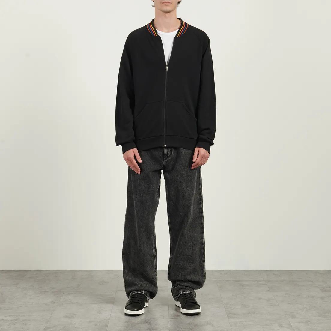 Paul Smith Мужская толстовка Cotton Artist Stripe Zip Bomber Lounge