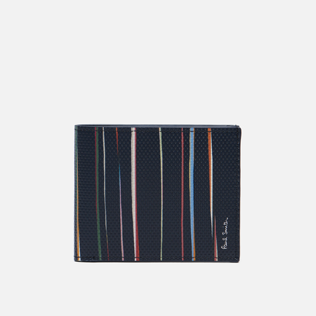 Кошелек Paul Smith Signature Stripe Pinstripe Leather Billfold, цвет синий