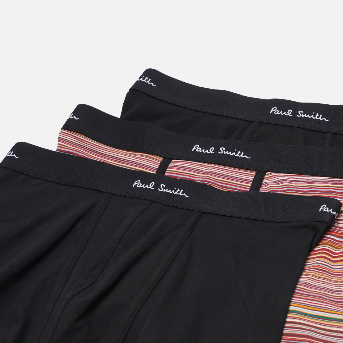 Paul Smith Комплект мужских трусов Organic Cotton Black Mixed Stripe Boxer Briefs 3-Pack