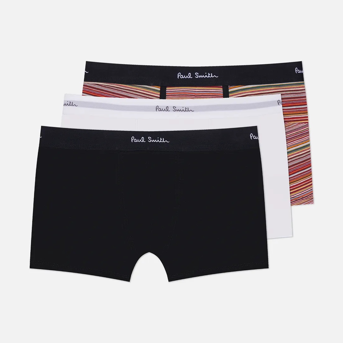 Paul Smith Комплект мужских трусов Organic Cotton Signature Stripe & Plain Boxer Briefs 3-Pack