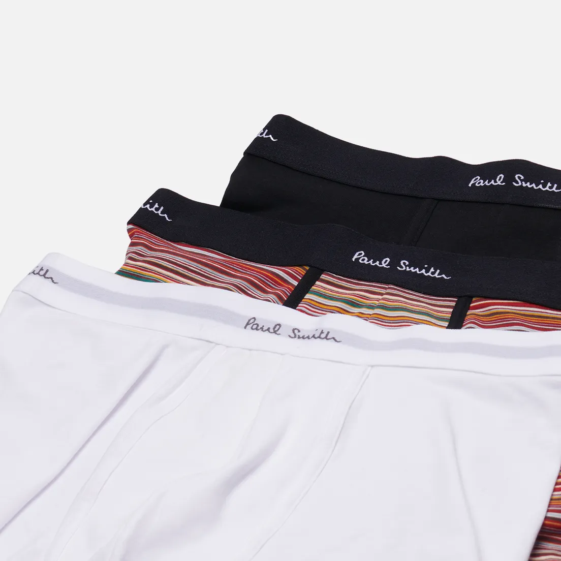 Paul Smith Комплект мужских трусов Organic Cotton Signature Stripe & Plain Boxer Briefs 3-Pack