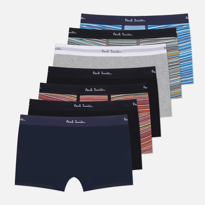 Комплект мужских трусов Paul Smith Organic Cotton Signature Stripe Mixed Boxer Briefs 7-Pack