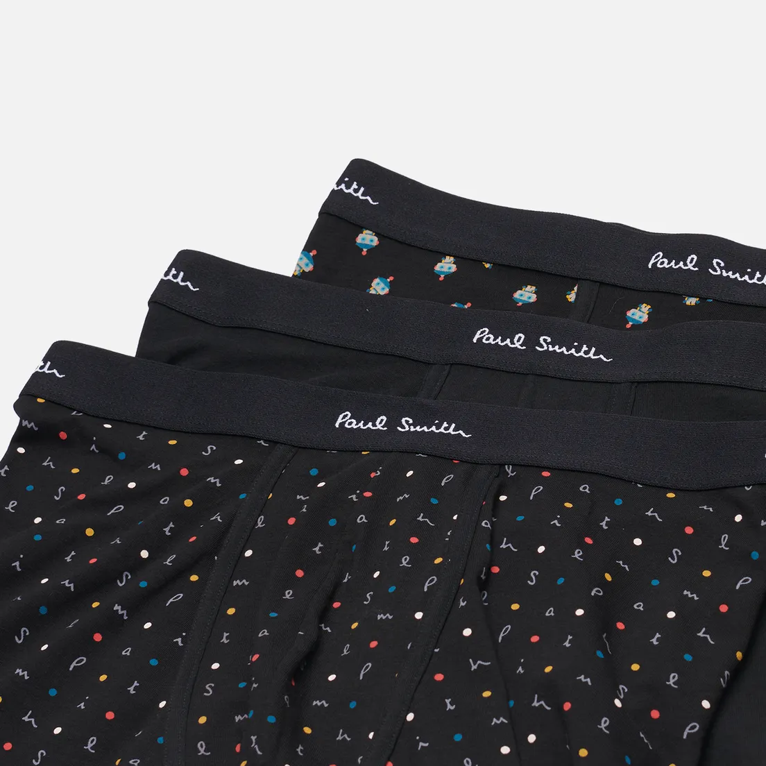 Paul Smith Комплект мужских трусов Organic Cotton Robot & Alphabet Boxer Briefs 3-Pack