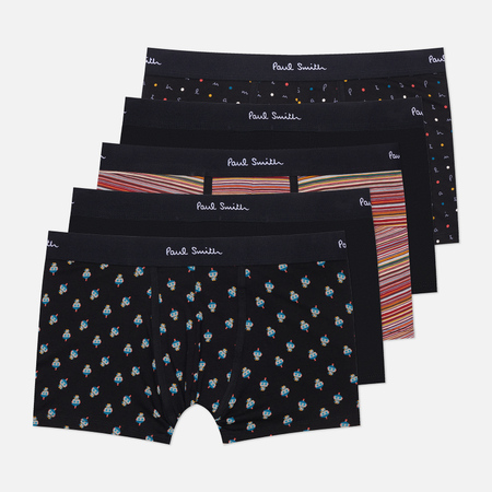 Нижнее белье  Brandshop Комплект мужских трусов Paul Smith Organic Cotton Mixed Signature Stripe & Pattern Boxer Briefs 5-Pack, цвет комбинированный, размер L
