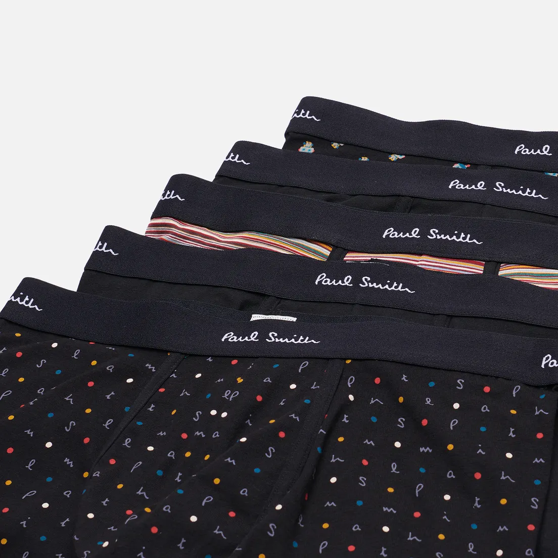 Paul Smith Комплект мужских трусов Organic Cotton Mixed Signature Stripe & Pattern Boxer Briefs 5-Pack