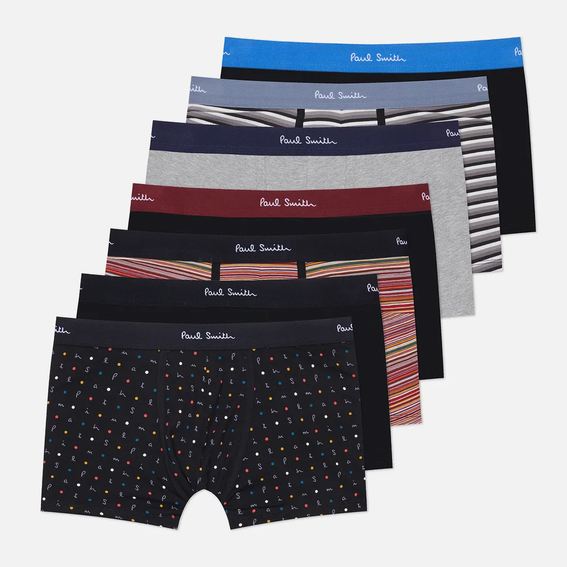 Paul Smith Комплект мужских трусов Organic Cotton Mixed Signature Stripe & Pattern Boxer Briefs 7-Pack