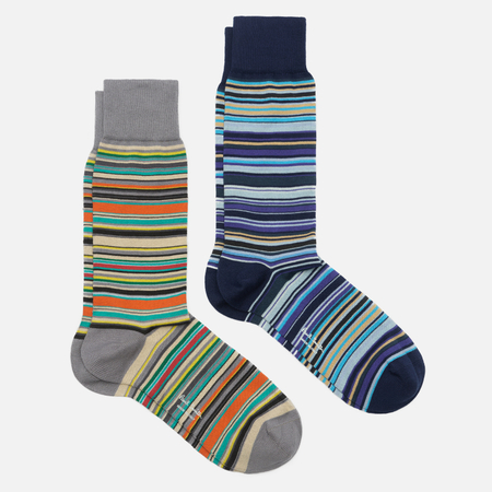 Комплект носков Paul Smith Signature Stripe 2-Pack, цвет комбинированный, размер 40-46 EU