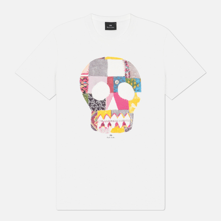 Мужская футболка Paul Smith Slim Fit Fabric Skull, цвет белый, размер S
