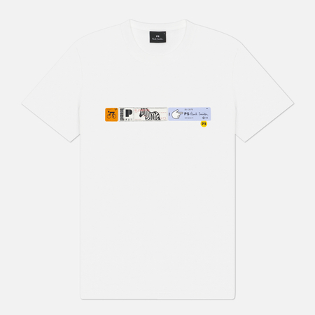 Мужская футболка Paul Smith Slim Fit Strip, цвет белый, размер S