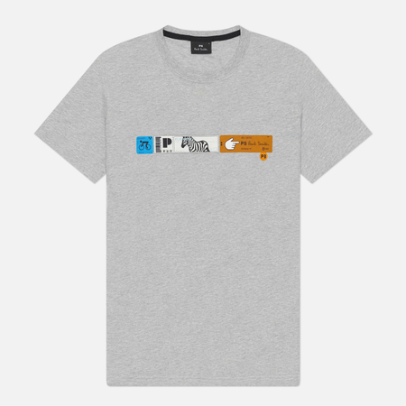 Мужская футболка Paul Smith Slim Fit Strip, цвет серый, размер S