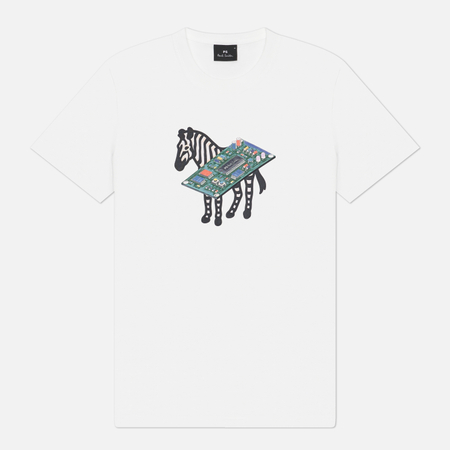 Мужская футболка Paul Smith Slim Fit Circuit Zebra, цвет белый, размер S