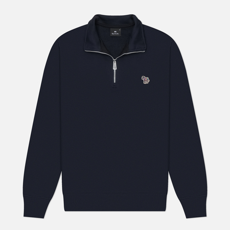 Мужская толстовка Paul Smith Zebra Logo Regular Half-Zip, цвет синий