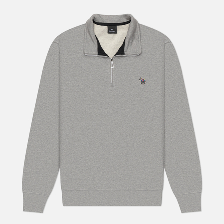 Мужская толстовка Paul Smith Zebra Logo Regular Half-Zip, цвет серый